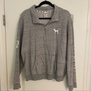 PINK Gray 1/4 Zip Pullover - Size Large